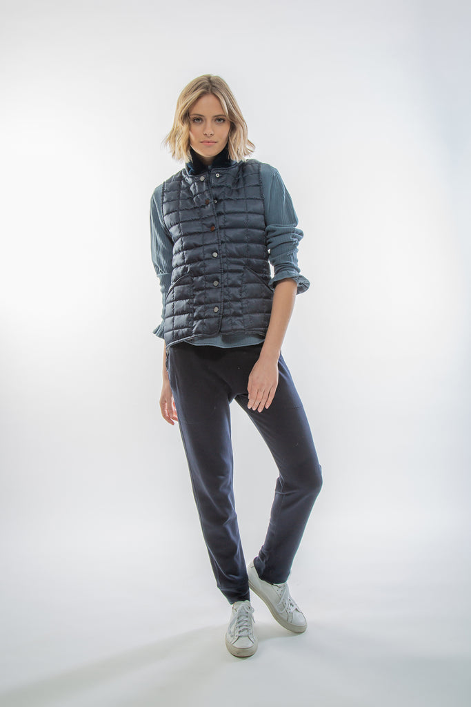 Quilted Puffer With Fur Trim Collar Vest for women 