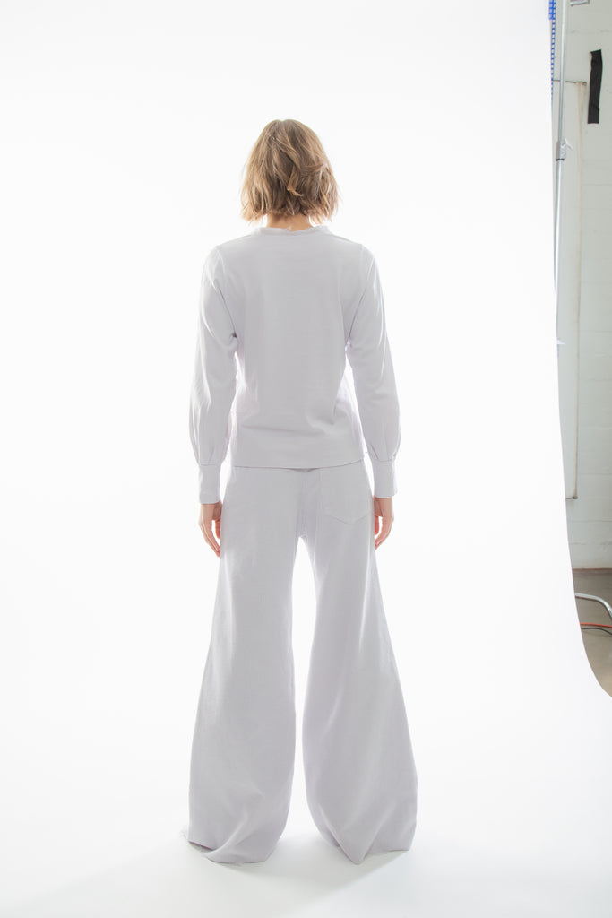 Celeste Fringe - Unique Sanded Supima Cotton long sleeve top for women 